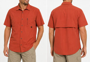 The Foundry Supply Co Quick-Dri Fishing Shirt Mens LT Rust Orange Vented